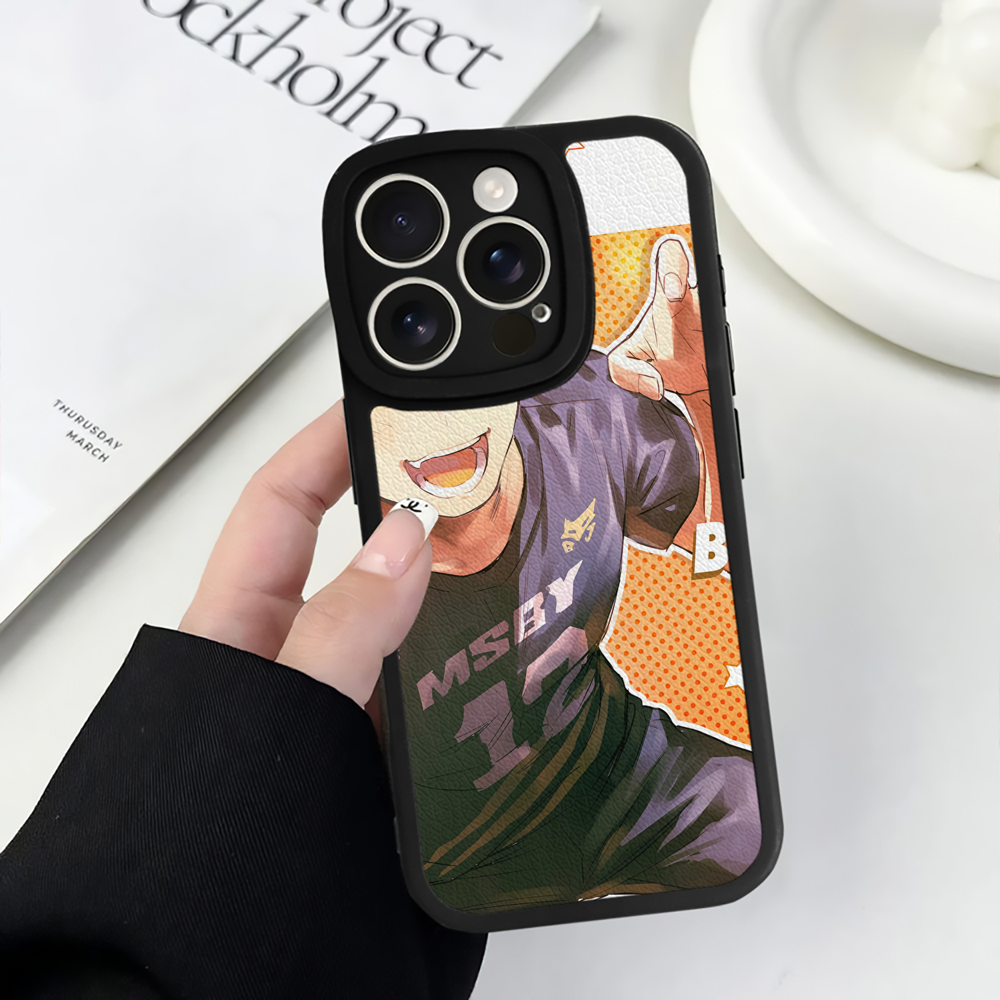 （画像用） ハイキュー!! Haikyu!! 【iPhone 16シリーズ対応】シリコンスマホケース（レザー調） 材質：シリコン